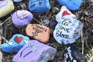 photo of colourful, hand-painted stones