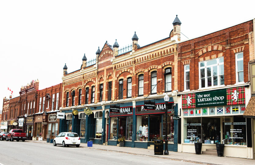 Row of historical buildings Downtown Port Perry