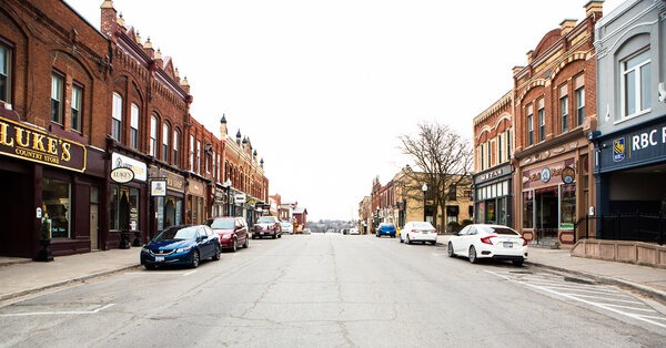 Downtown Port Perry, facing east on Queen Street