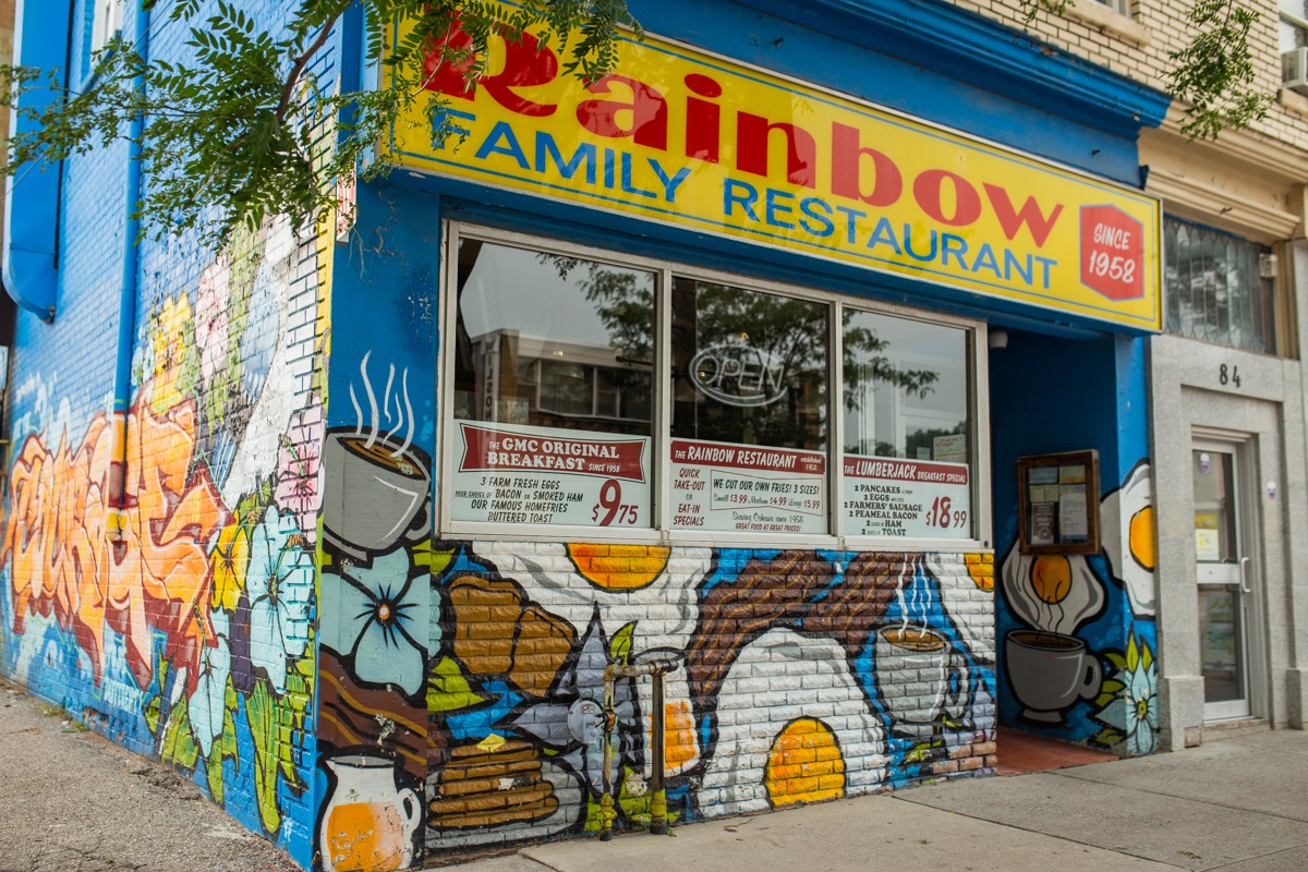Exterior photo of Rainbow Family Restaurant, downtown Oshawa. Photo by Shay Conroy