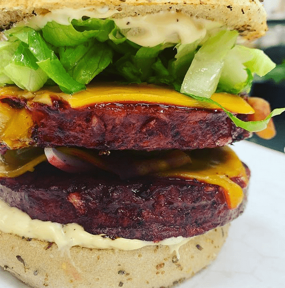 photo of smoky beet burger at Fig Kitchen, Uxbridge