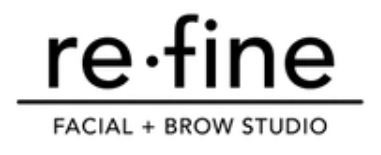 Refine facial and brow studio logo.