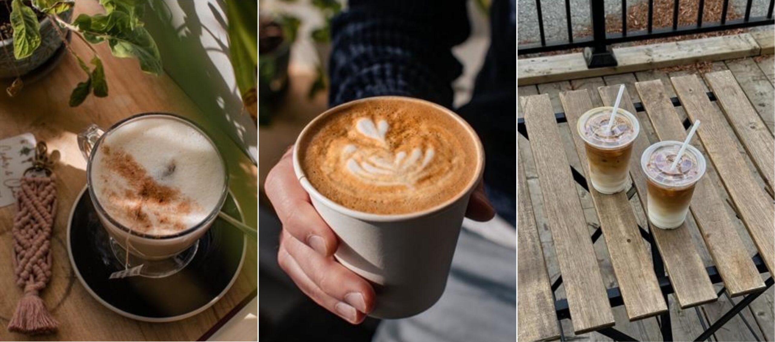 Close up of different coffees from Brock St. Espresso in Whitby.