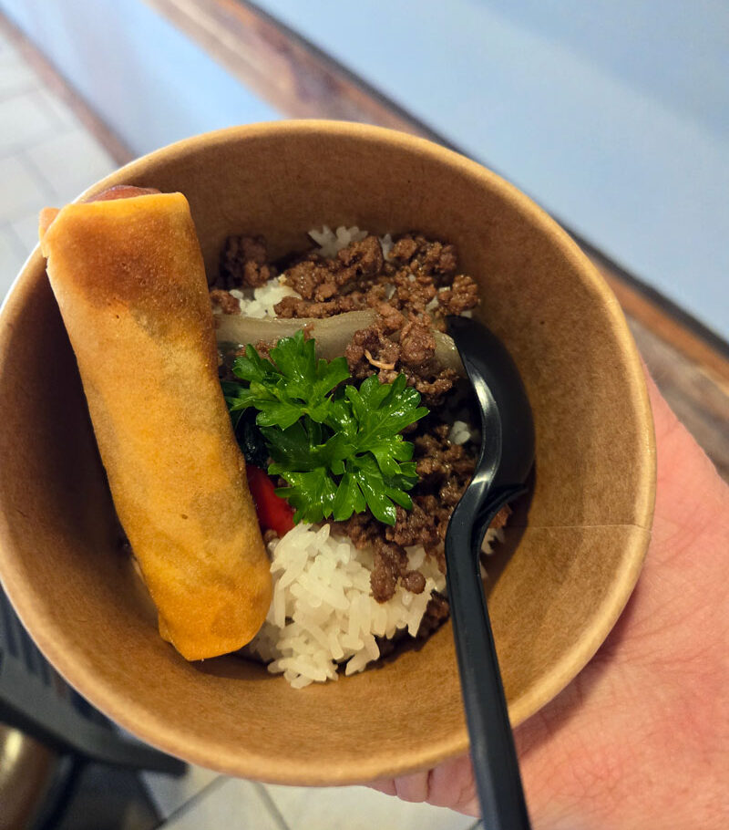 Bowl of thai food from Bangkrak in Brooklin.